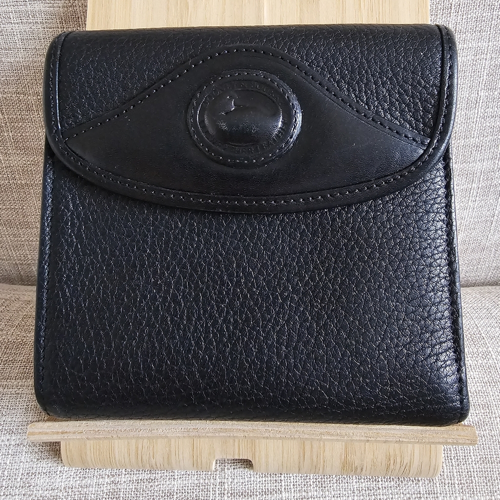 Dooney & Bourke Small All Weather Leather Snap Wallet w/ Kisslock coin pocket.